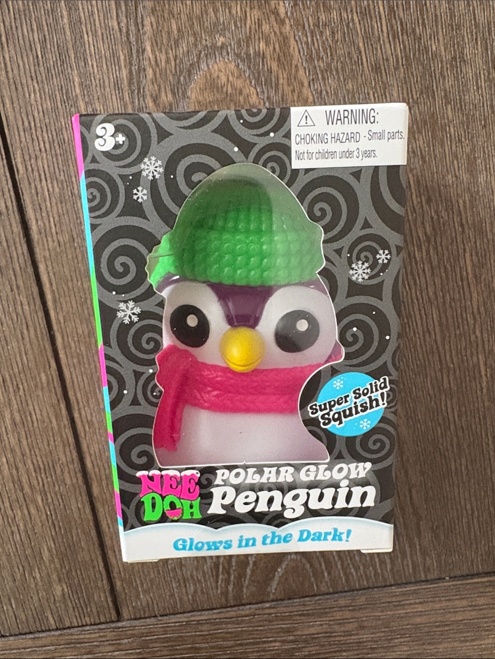 Nee Doh Polar Glow Penguin Plush - Green Hat & Pink Scarf